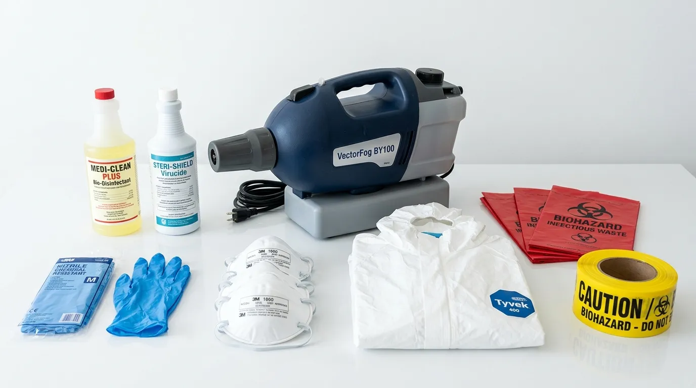 Professional biohazard remediation crew working in Monroe